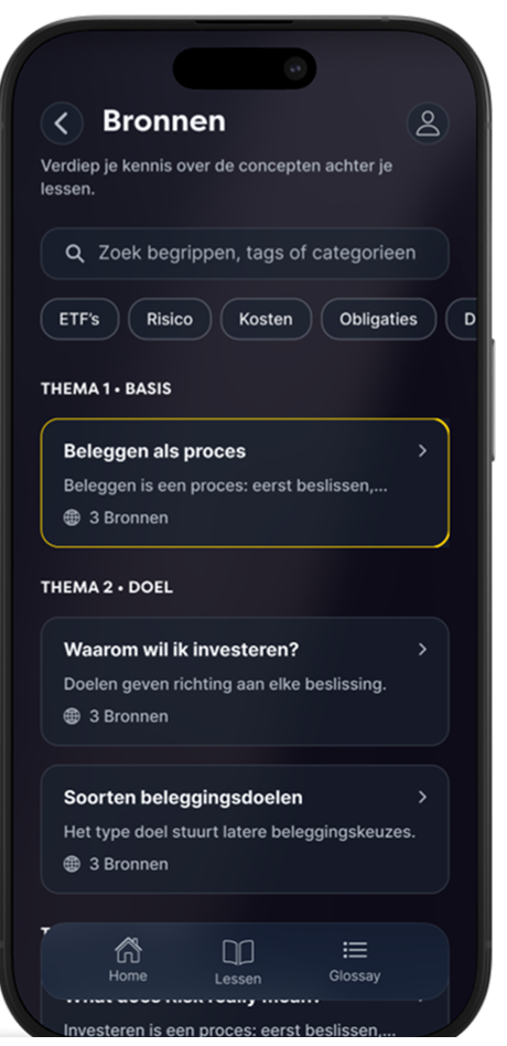 Bronnen screen