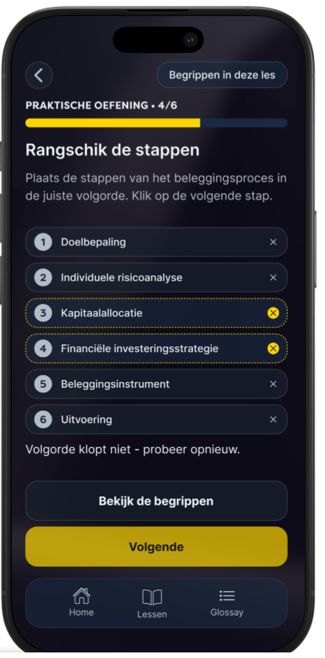 Praktische oefening screen