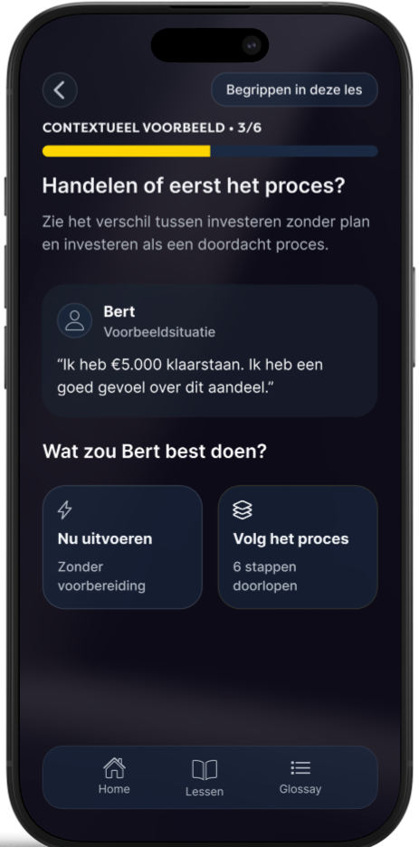 Contextual example screen